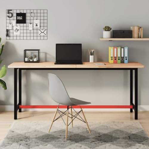 Furniture Select-Werkbank 180x55x81,5 cm Massivholz Buche und Metall