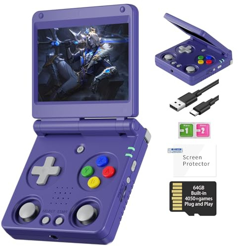 Anbernic RG34XXSP Console di gioco palmare retrò Linux 3.4 pollici IPS schermo 720*480 5000+ giochi classici 64G Card RG 34XXSP Retro Gaming Console 3300mAh Batteria compatibile con WiFi HDMI