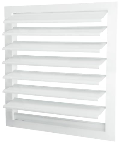 PATIKIL Grille De Ventilation En Aluminium 16x16 Pouces, Volet À Persiennes Ventilateur Grille À Persiennes Automatique Par Gravité Carrée Autorefermable Pour Serre Système HVAC, Blanc