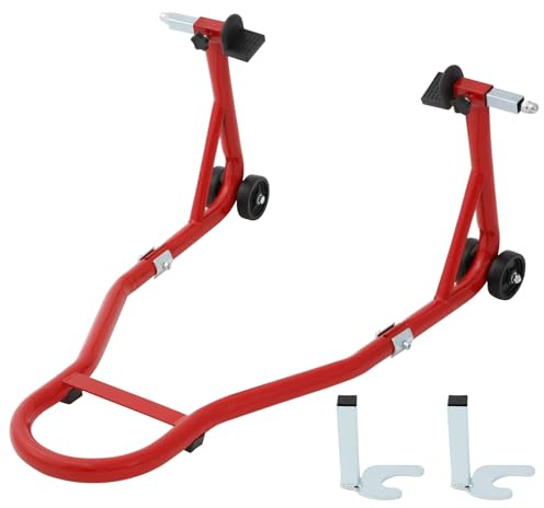 Béquille Moto pour Roue Arrière, Capacité de Charge 550 kg, Bras Réglable en Acier, Lève-moto Fourche en Forme de U + L,Support Béquille de Moto pour Réparation et Entretien à Domicile