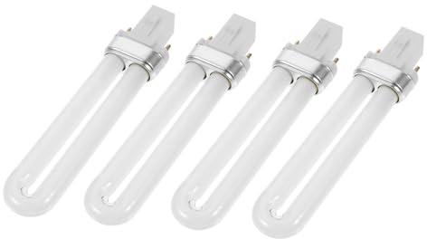 HEALEEP Tubo Lampada Uv per Unghie 12W Ricambio Manicure 365Nm in Vetro, 4 Pezzi per Nail Art e Light Tube
