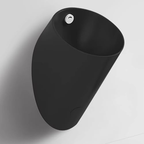 Intelligentes Anti-Geruchs-Urinal für Herren, wandmontiert, spritzwassergeschützt, Sensor-Spül-WC, hohe Effizienz, platzsparendes Design, gewerbliche und private Nutzung (schwarz)