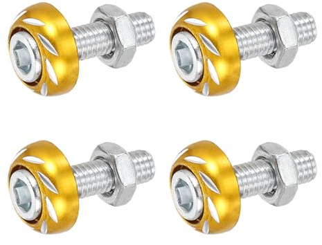 PATIKIL Viti Per Targa 4 Pezzi Kit Viti Per Targa Motocicletta Accessori Fissaggio Targa Per La Maggior Parte Di Motociclette Auto Camion Oro