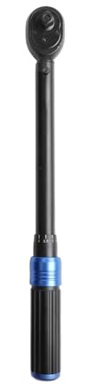 FUANA Chiave dinamometrica meccanica regolabile a 72 denti con scala chiara e impugnatura ergonomica, struttura in acciaio, 1/4 3/8 1/2 pollici, per riparazione automobilistica, nero blu 1/4 (5-25 Nm