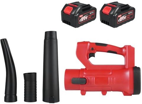 Soplador de Hojas eléctrico de Mano con Motor de 21 V y Cargador de batería de 4,0 Ah - Velocidad del Aire de 150 mph con 6 Modos de Velocidad Variable - Incluye Tubos de Aire de (Enchufe Europeo y 2