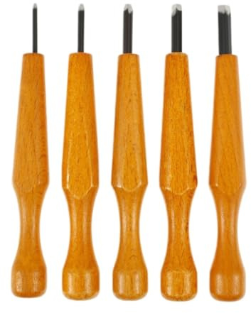 Cuchillo Cincel for Tallar Madera, Herramienta De Mano for Carpinteros Detallados Básicos, Gubias, Linograbado Triangular, 5 Uds
