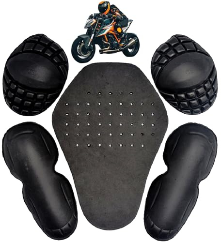 Set di armature per motociclisti in schiuma EVA da 5 pezzi/set, 1 protezione per la schiena, 1 paio di inserti per armature per spalle e paio di gomiti per giacche da, equipaggiamento pro
