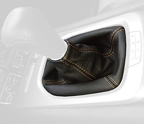 RedlineGoods Schaltsack Manschette (2013-15) kompatibel mit Chevrolet Camaro 2010-15. Maßgeschneidert - Nicht universell. Echtes Top Qualitat Italienisches Alcantara. Schwarz mit Rotem Faden