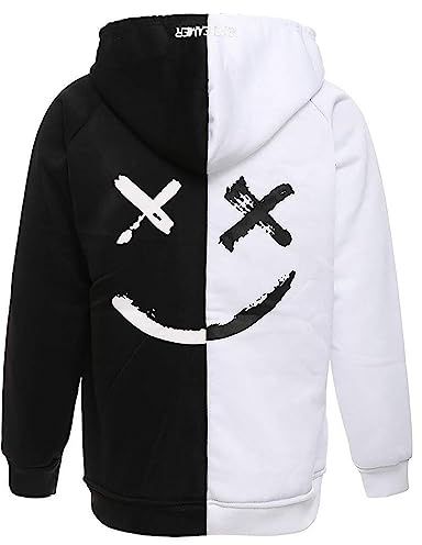 XIAOYAO Herren Bunt Hoodie Baumwolle Kapuzenpullover mit Taschen Hoody | Kapuzenpulli Streetwear Casual Farbblock Sweatshirt Urban Pullover Herbst Winter