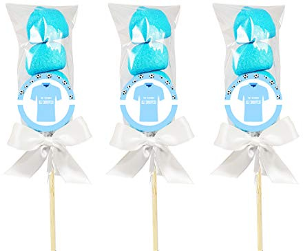 Bulgari - Set spiedini di marshmallow fai da te (Calcio - Azzurro)