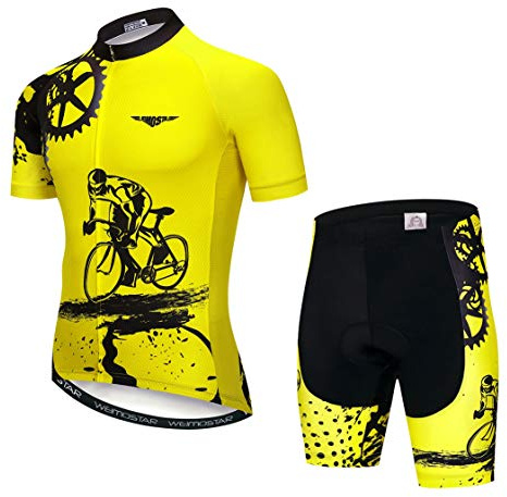 MTB Trikot Sets Herren Radtrikot Kurzarm Radtrikot Anzüge Zip Mountain Road Bekleidung Fahrrad Top Shirts Atmungsaktiv Sommer Pro Team Sport Rennrad Trikot für Herren Größe L