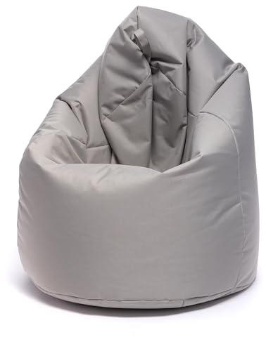 Ecopuf - Sako Pouf Sessel Outdoor - Sitzsack Kinderzimmer - Robuster Stoffsack - Entspannungssessel - Wohnungseinrichtung - Sessel Größe XL - 85x135cm, Perle Nc13