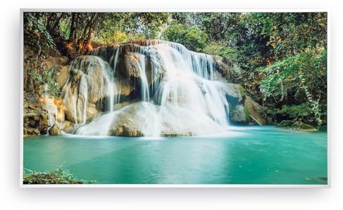 WANDURLAUB - Landschafts Bilder auf Acryl - XXL Bild - 100x60 cm Acrylglas - hochwertiger weißer Aluminum Rahmen inkl. Wandhalterung - Ultra HD Druck - Made in Germany - Wasserfall 16