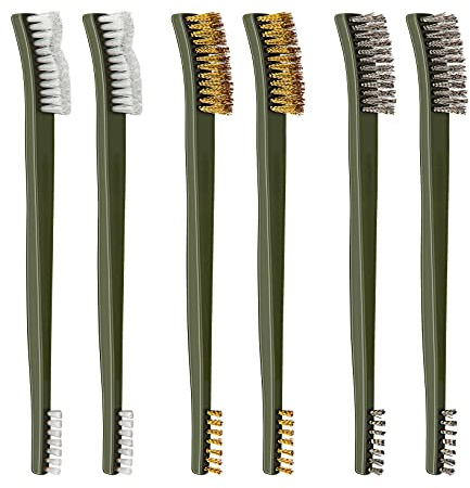 TONITTO 6Pcs Small Wire Brush Double-Ended Brass Brush Stainless Steel Wire Brush for Cleaning Welding Slag and Rust