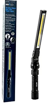 NextLED NT-7544 Luz de trabajo recargable LED plegable de doble cara, 600 x 2 lúmenes, luz mecánica delgada con imán, con luz superior, cuerpo de aluminio, linterna magnética para reparación e