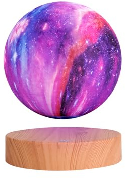 VGAzer Levitierende Mondlampe Magnetische Schwebende Rotierende Mondlicht Schreibtischlampe Nachtleuchten (16 Farben Galaxie Mond)