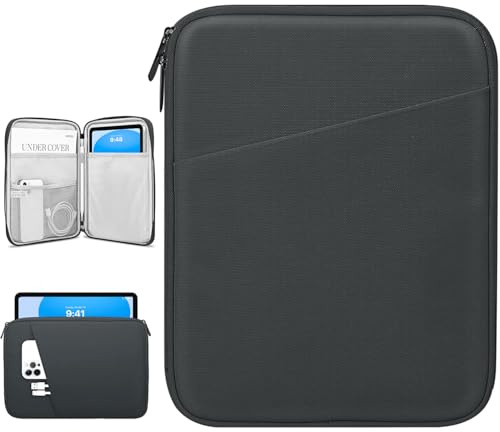 Dadanism 9-11 Custodia Protettiva Borsa Tablet Per iPad (A16) 11, iPad Air 11 M4/M3, iPad Pro 11 M5/M4, iPad 10a Gen 10,9, iPad 9/8/7a Gen 10,2, Galaxy Tab A11+ 11, Tab M11 11,Nero & Grigio
