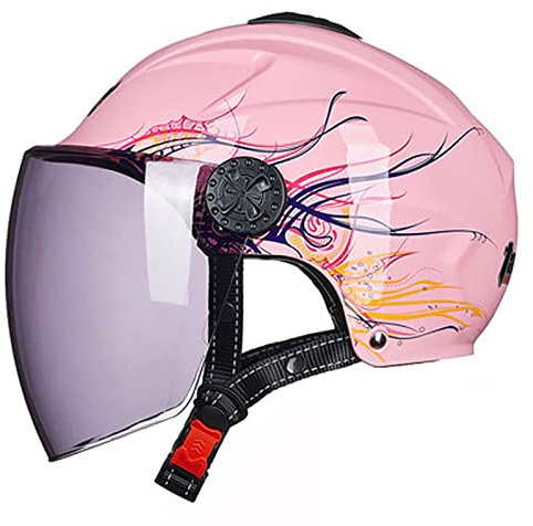 JATIBOSH Attache Fermement Vintage Casque Portable Et Sûre Cyclomoteur Casque, RéTro Demi Casque Boucle De Sécurité À Prise Rapide Casque Moto, pour Adapté Aux Motos ÉLectriques ECE Certifiés