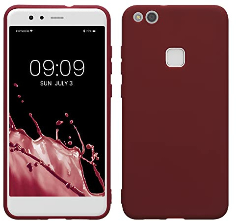 kwmobile Hülle kompatibel mit Huawei P10 Lite Hülle - weiches TPU Silikon Case - Cover geeignet für kabelloses Laden - Bordeaux Violett