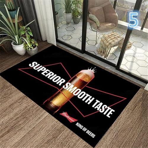 bailongma Motif de bière Tapis décoratif Flanelle Bar Tapis Salon Moderne Tapis de Sol B1610 120X160CM