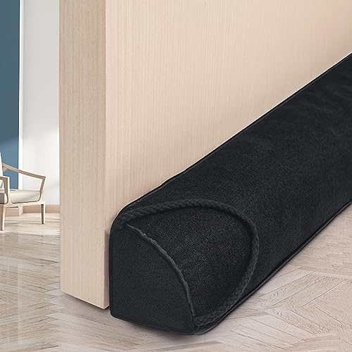HooTown Zugluftstopper für Türen,92cm Windstopper Türluftstopper | Schwerer Luftzugstopper,Schall,Wärmeschutz & Kälteschutz,Langlebig,Kältestopper für Haustür & Fenster,Schwarz