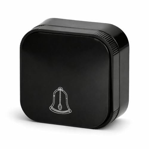 ADAKAT Pulsador de timbre de superficie, color negro