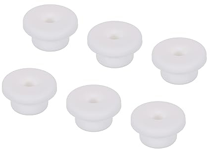 sourcing map 6uds T Tipo Goma Ojal Montaje Diámetro 18mm 1 1/32 Pulgadas OD 5/16 Pulgadas ID (26x8x14mm) Sello Protección Flexible Agujero Tapones para Cable Tubería Blanco