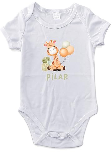 LolaPix Body bebé recién nacido. Body bebé personalizado. Body manga corta personalizado con nombre. Regalos personalizados para bebés. Tallas 0-18 meses