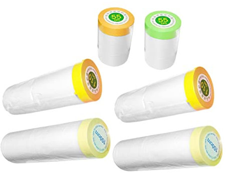 BESTonZON 6rollen Abdeckpapier Malerband Und Klebeband Zum Schutz Von Möbeln Und Böden Bei Lackierarbeiten Und Wandverkleidungen