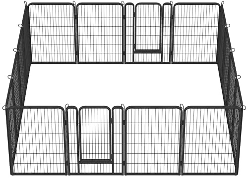 Yaheetech 16 Panneaux Parc pour Chien 100 cm Enclos en Métal avec Porte
