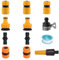 DuDuZui 1/2 Pulgadas Juego de Conectores Rápidos para Manguera de Jardín, Conector Roscado, Tapón de Agua, Conector Macho Doble, Conectores de Reparación, Conector Universal, Boquilla, Cinta