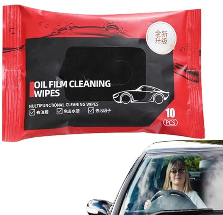 1 set di salviette per pellicola olio per vetro per autoveicoli - Salviette per la pulizia 'auto, detergente per parabrezza in vetro | Salviette detergenti per vetri per la casa automobilistica