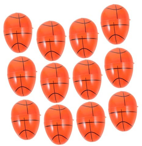 FELTECHELECTR 12pezzi Uova Di Pasqua Decorative Sportive Uova Di Plastica Riempibili Tema Basket Calcio e Pallavolo Per Feste e Decorazioni Per Eventi Scolastici