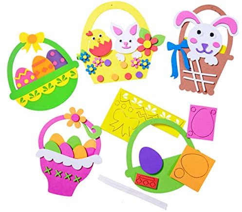 ibasenice 4stücke Ostern Bastelset Kreatives Handgemachtes Cartoon Blumenbaskett Für Junge Mädchen Für Kindergarten Zufälliger Stil Fördert Kreativität Und Geschicklichkeit