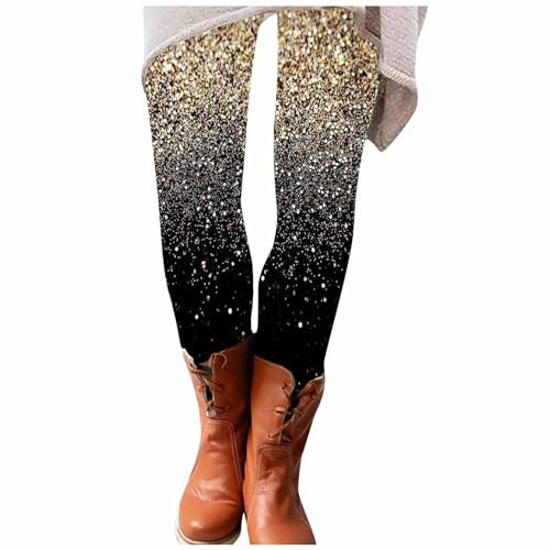 Collant a Paillette Femme Grande Taille Legging Noir Femme Paillette Taille Haute Élastique Sport Thermique Étincelant avec Scintillantes Tenue De Carnaval pour Cocktail Rave Bal