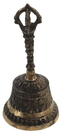 STOBOK Kupferglocke Metall Rufglocke Handglocke Zarte Interessante Einzigartige Griffdesign Leicht Halten Tragen Bewegen Familienfeiern Tempel Tribute Esszimmer Wohnzimmer Geschenk