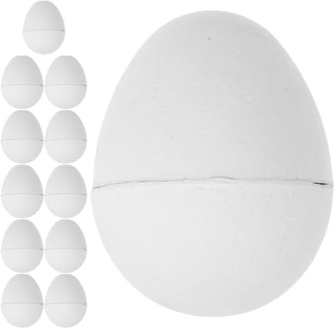 MAGICLULU 12 Stück Ostereier Osterdeko Ornament Unbemalt Befüllbare Ostereier Aus Karton Zum Bemalen