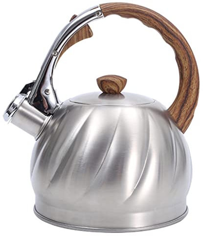 LeGDOr Wasserkocher für den Herd, Teekessel, Flötenkessel, Druckknopfschalter, Teekessel, 2 l, Wasserkessel, Pfeifteekanne, Teekanne für Gasherd (Stahl)