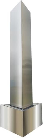Köhko® Dreieckige Säule H100cm mit integrierte LED-Beleuchtung auf Dreieckige Edelstahl Becken Matte Gartenbrunnen aus Edelstahl