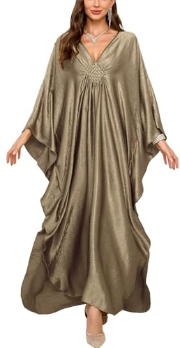 YouKD lång kaftan maxiklänning för kvinnor boho baddräkt strand täckande rock en storlek vardagskläder, Storlek L, färg 2, En Storlek