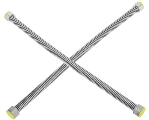 NUOBESTY 2 Pièces soufflet en acier inoxydable ondulé raccordement d'eau flexible tuyau inoxydable de chauffe-eau ligne d'alimentation en eau acier inoxydable 304 Silver Couleur Aléatoire