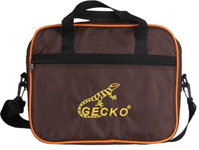 Gecko Cajon Drum Holzhandtrommel tragbares achteckiges Percussion Instrument mit Aufbewahrungstasche für Anfängerparty Performance Birch Holz Blau gestreifte Klopfenoberfläche