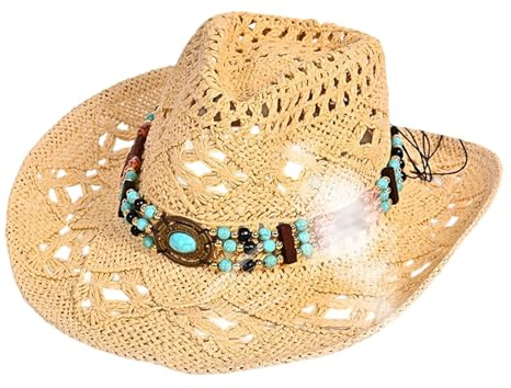 Bredbrättad Cowboyhatt | Elegant Damhatt För Stranden | Dam Sombrero Casual Modeaccessoarer För Utomhusfotografering Strandpicknick Vandring Semester