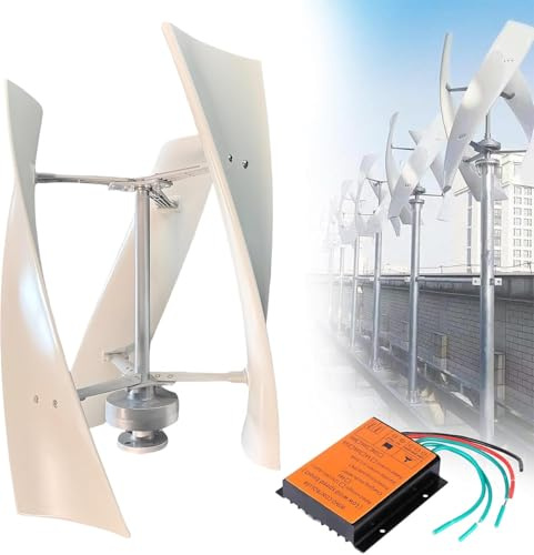 Generatore eolico verticale Turbina Eolica 16000W 20000W 12V 24V 48V 220V con Albero Maglev Elicoidale, Generatore a Magnete Permanente Trifase, per Casa/Terrazza/Chalet/Camper(20000W,12V)