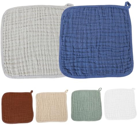 ifundom Paños Absorbentes para Eructar de Algodón 100% Suave para Bebés Toallitas de Muselina de Seis Capas para Recién Nacidos Paquete de 6 Unidades Multicolor Adecuado para Limpiar
