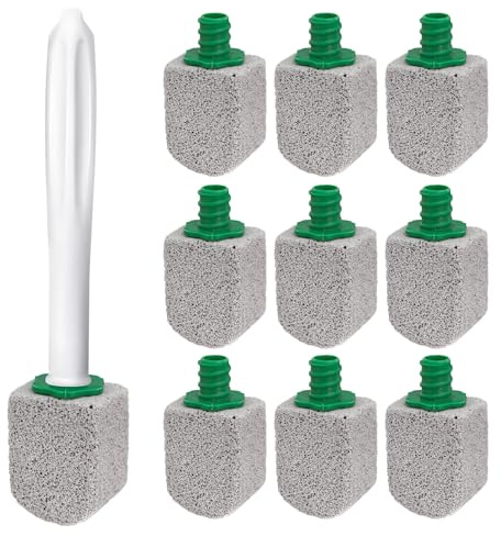 10 Pack Pumice Stone for Toilet Cleaning, Toilet Pumice Cleaning Stone Brush with Extra Long Handle, Pumice Stone Toilet Bowl Cleaner Stick, Limescale Remover for Kitchen, Bathroom, Pool and Oven