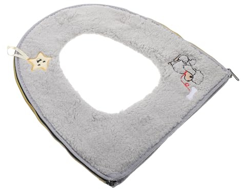 HOOTNEE Almohadilla de Asiento de Inodoro Cálida de Cachemira con Diseño de Botón Adhesivo y Asa, Cojín en Forma de Anillo para Mujeres y Personas Mayores