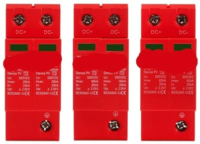 Applicable to DC SPD Surge Protector Device Lightning 20KA 40KA 60KA 2P Din Rail 500V 600V 800V 1000V System Low-Voltage Arrester(500V,20-40KA)