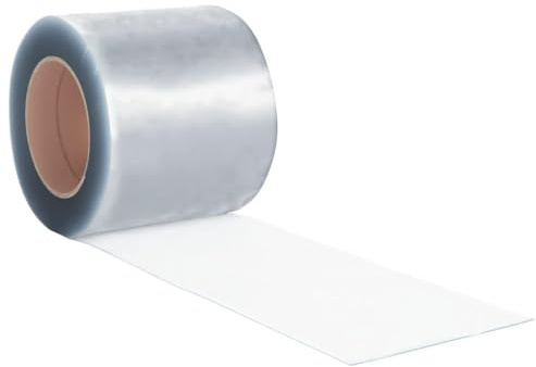 mtlskopl PVC-Streifenvorhang 25m Rolle - 200mm Breite, 1,6mm Stärke - Transparenter Lamellenvorhang als Raumtrenner - Individuell zuschneidbar, strapazierfähige PVC-Lamellen für Industrie und Gewerbe