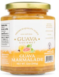 Guava Gourmet Marmalade (12oz, Jar) with Tropical Fruit Chunks; All-Natural, Non-GMO, Vegan, Gluten and Cholesterol-Free, Artisan Crafted, No Fillers or Preservatives
